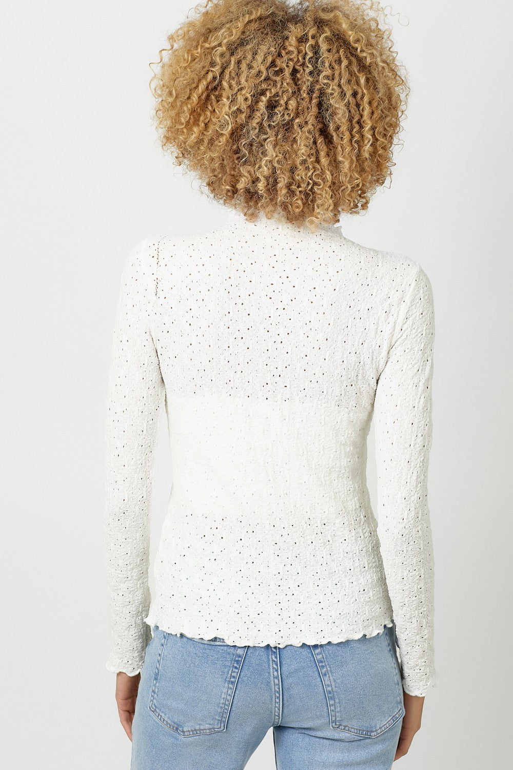 Lettuce Edge Textured Knit Top