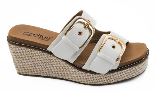 Manifest Sandals in Ivory by Corkys Footwear