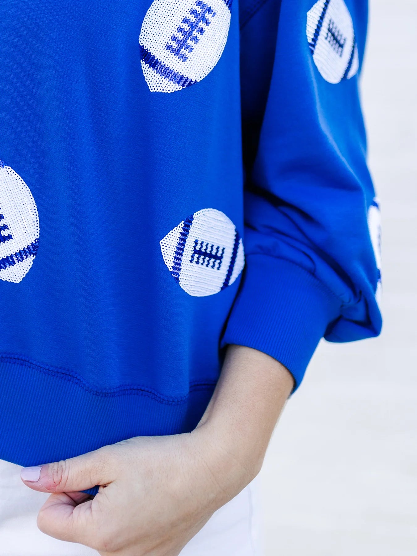 Millie Sweatshirt - Footballs Blue & White