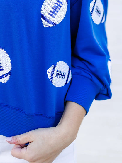 Millie Sweatshirt - Footballs Blue & White