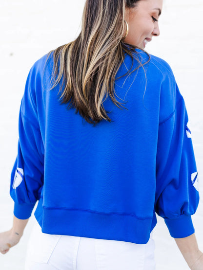 Millie Sweatshirt - Footballs Blue & White