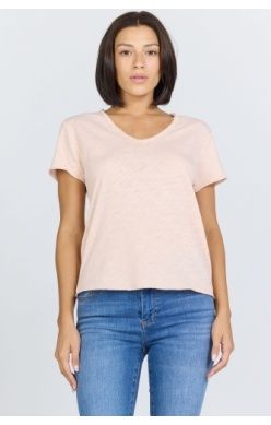 Vanya Slub Knit Tee in Pale Dogwood by Dear John