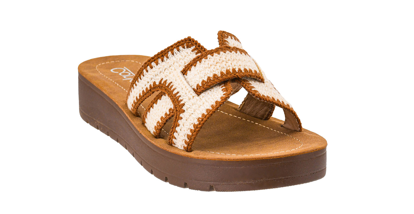 On The Edge Sandals in Tan Combo by Corkys Footwear
