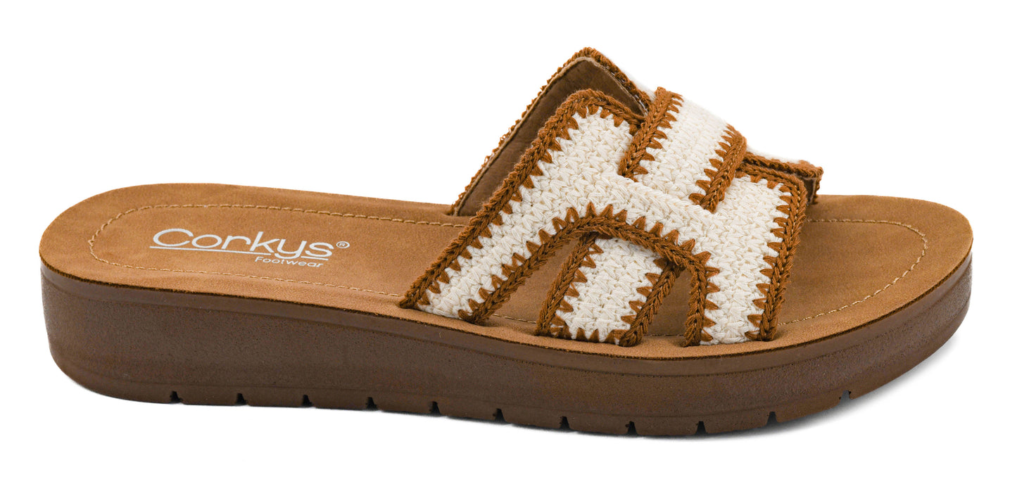 On The Edge Sandals in Tan Combo by Corkys Footwear