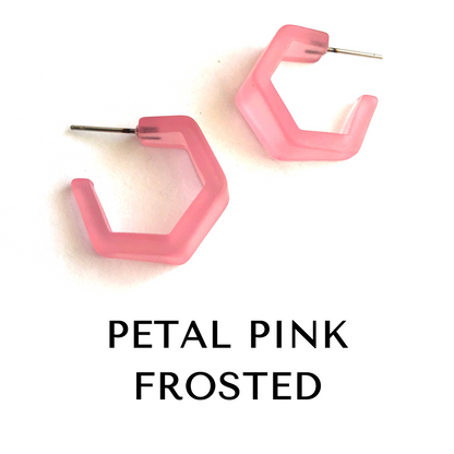 Tapered Hex Hoop Earrings