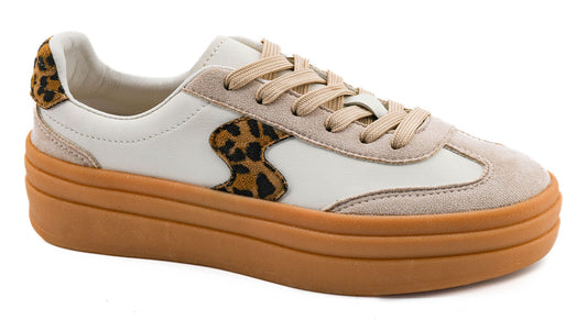 Pop Off Sneakers in Leopard by Corkys