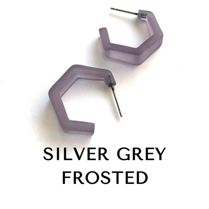 Tapered Hex Hoop Earrings
