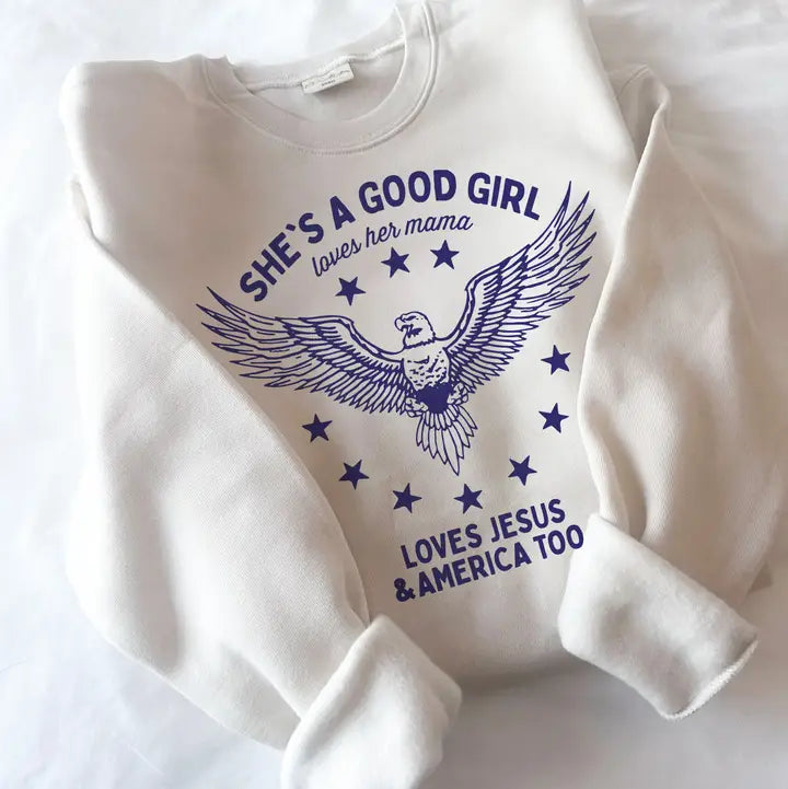 She's A Good Girl Graphic Sweatshirt