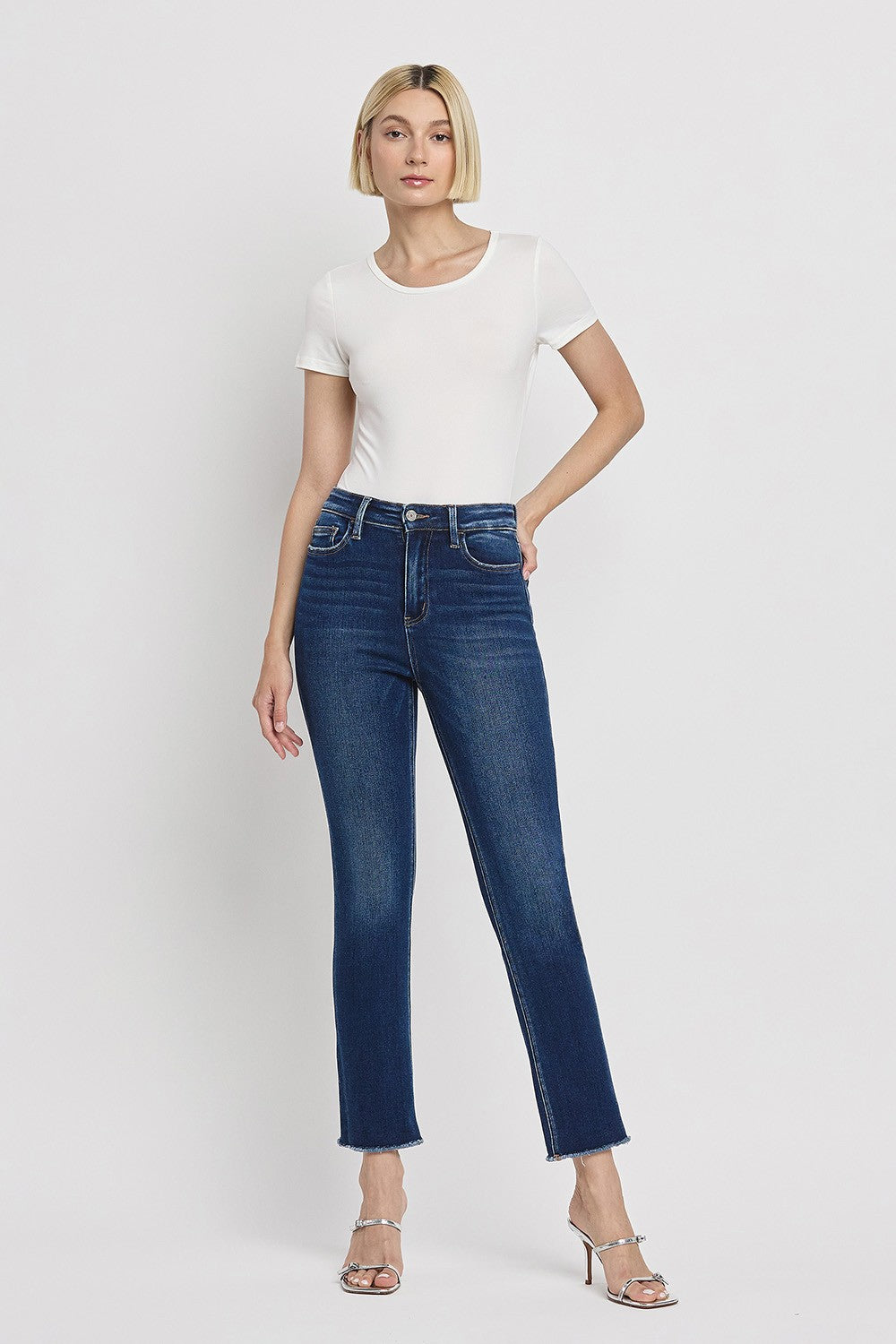 Super High Rise Stretch Slim Straight in Growing Light by Vervet