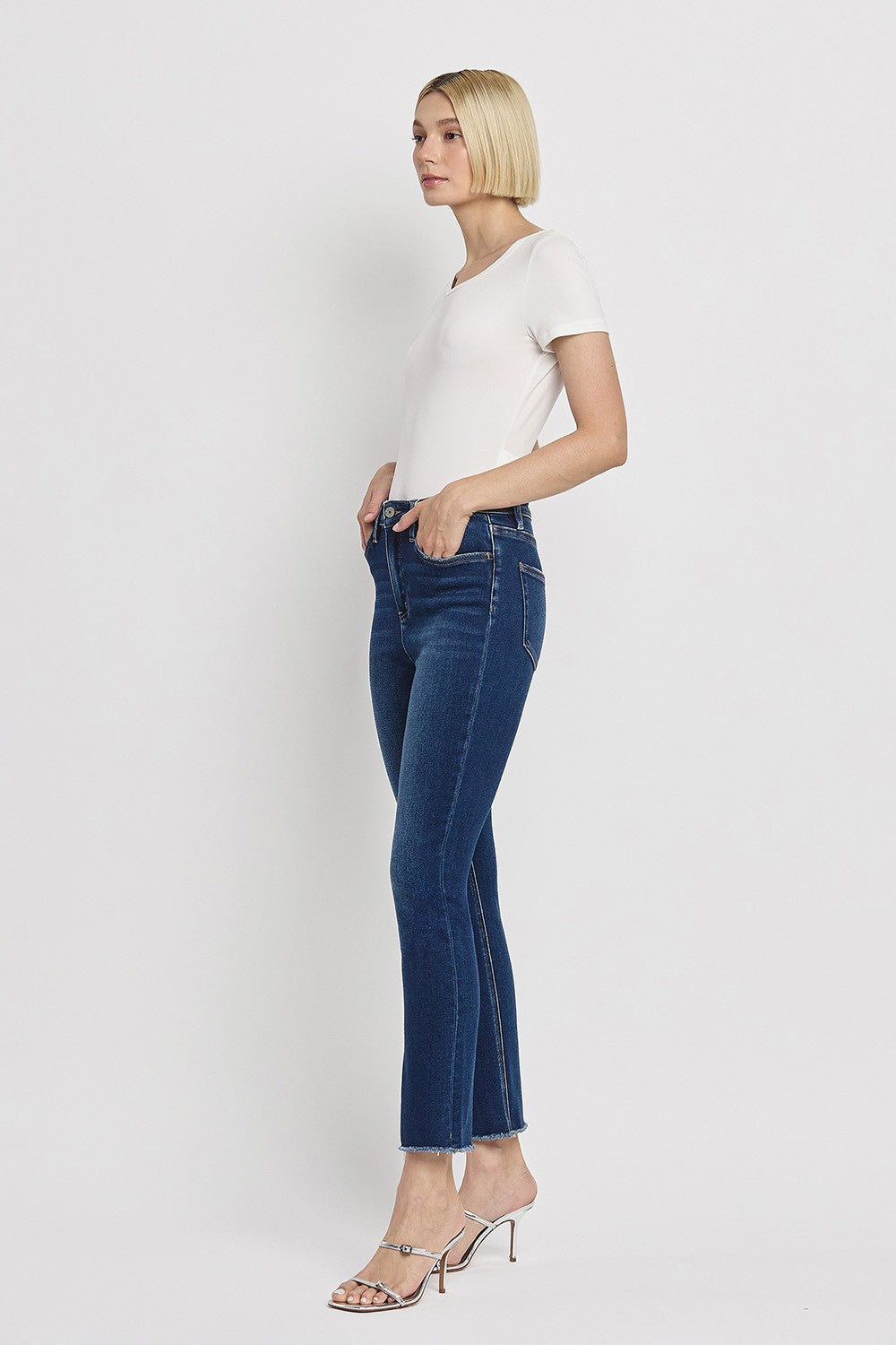 Super High Rise Stretch Slim Straight in Growing Light by Vervet