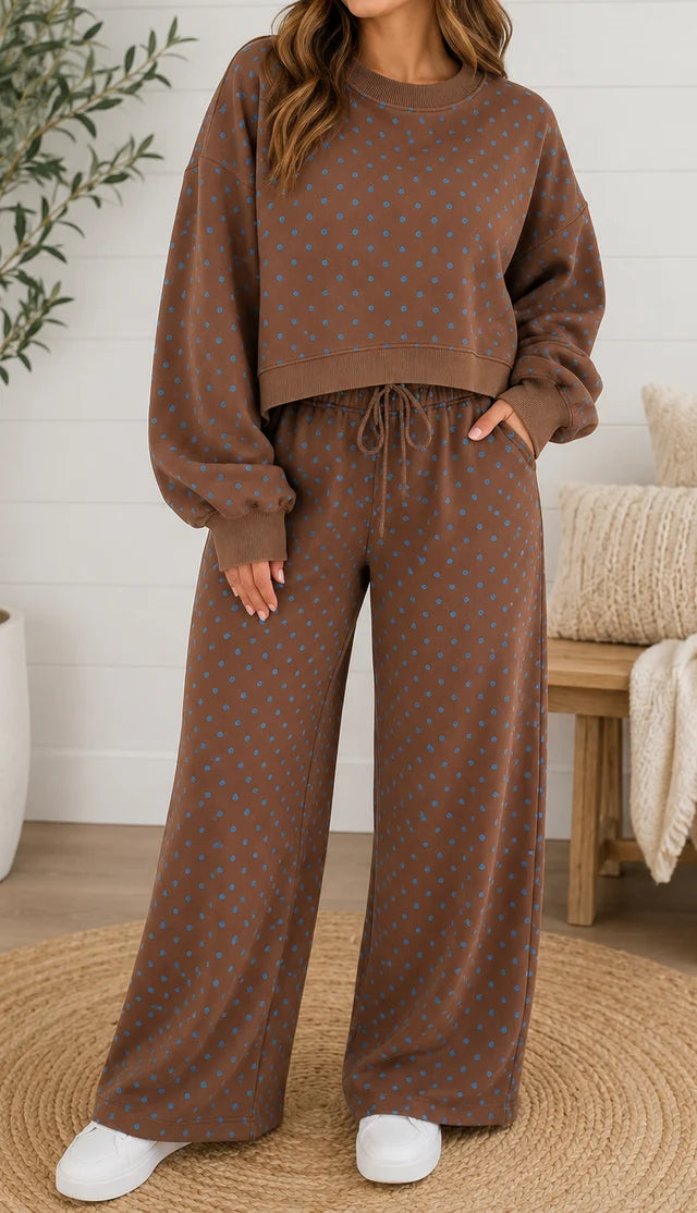 PRE ORDER Brown Polka Dot Plus Set