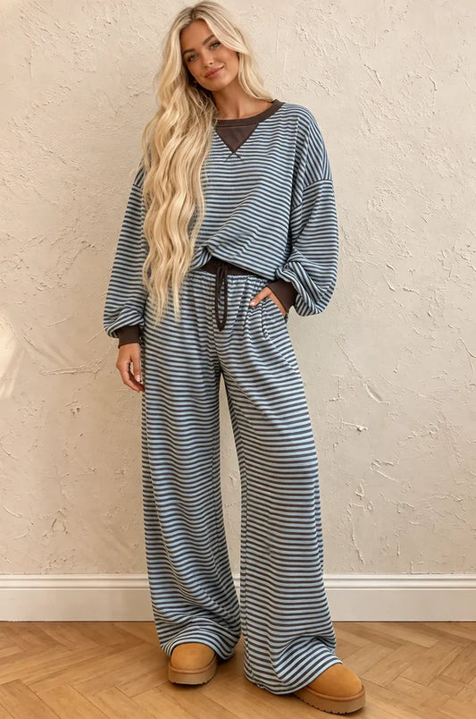 PRE ORDER Brown Stripe Two Piece Set