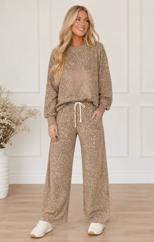 PRE ORDER Leopard Star Print Two Piece Set