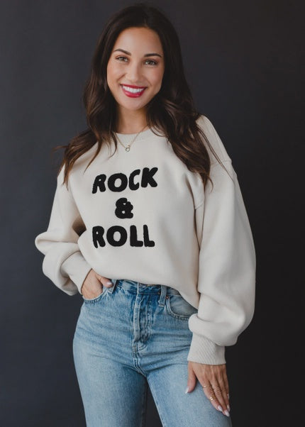 Tan Rock & Roll Sweatshirt