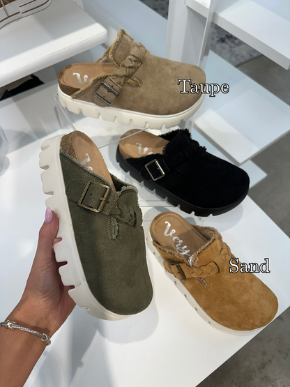 Cali Faux Suede Clog with Braided Trim by Very G