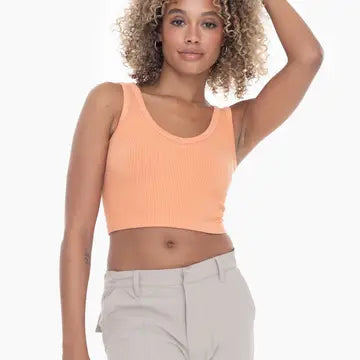 Ribbed Seamless Cropped Tank Top by Mono B
