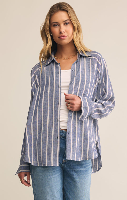 The Perfect Line Top in True Navy by Z Supply