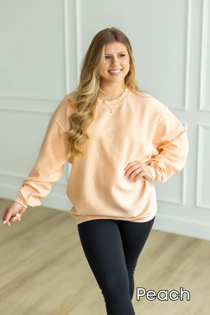 Essential Luxe Corded Crew Sweatshirt
