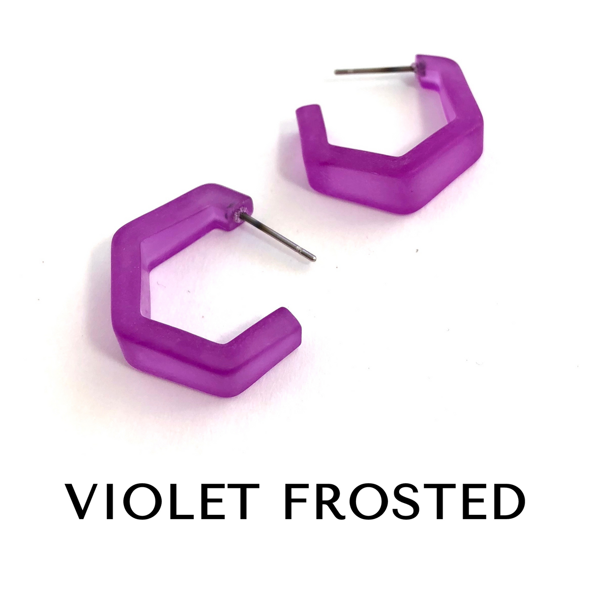 Tapered Hex Hoop Earrings