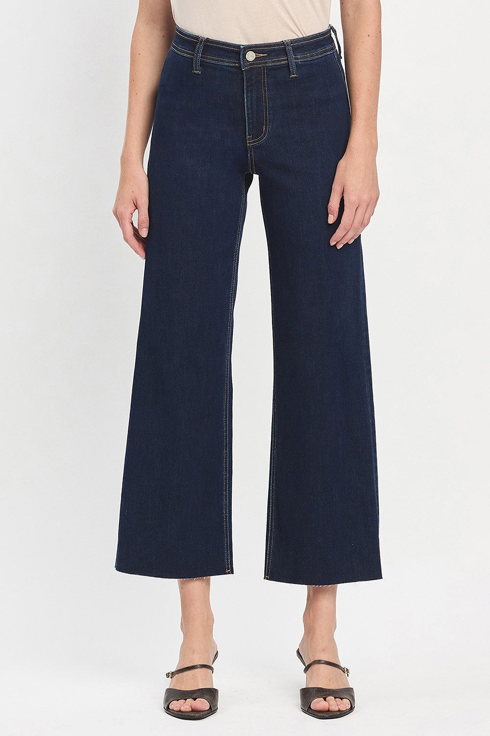 Olivia High Rise Wide Leg Crop in Genial by Vervet