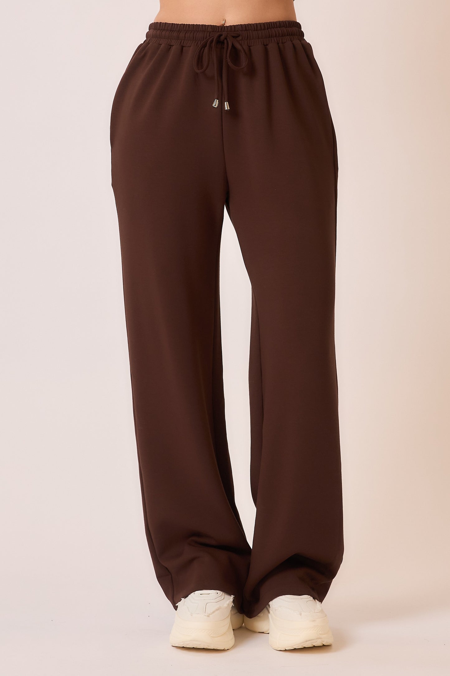 Wide Leg Sweatpants with Elastic Waistband