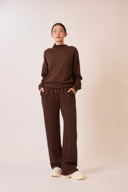 Wide Leg Sweatpants with Elastic Waistband