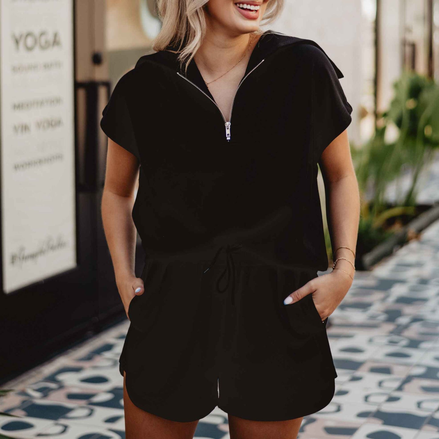 Black Half Zip Scuba Set