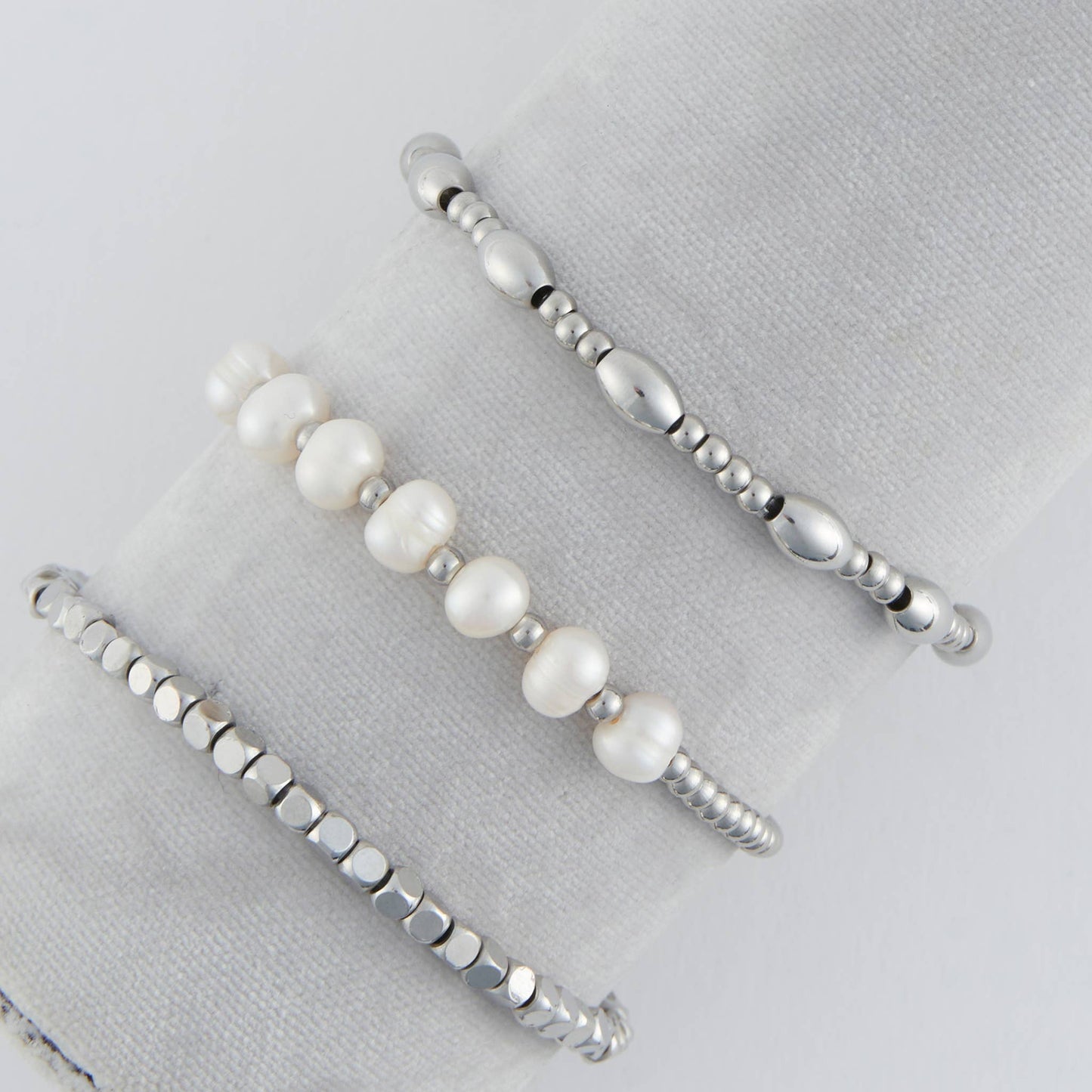Waterproof Bracelets Narelle Multi Genuine Pearl Stretch Set