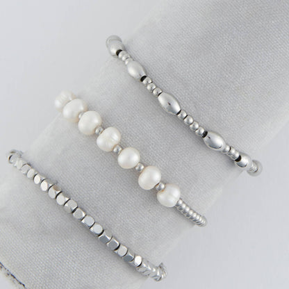 Waterproof Bracelets Narelle Multi Genuine Pearl Stretch Set