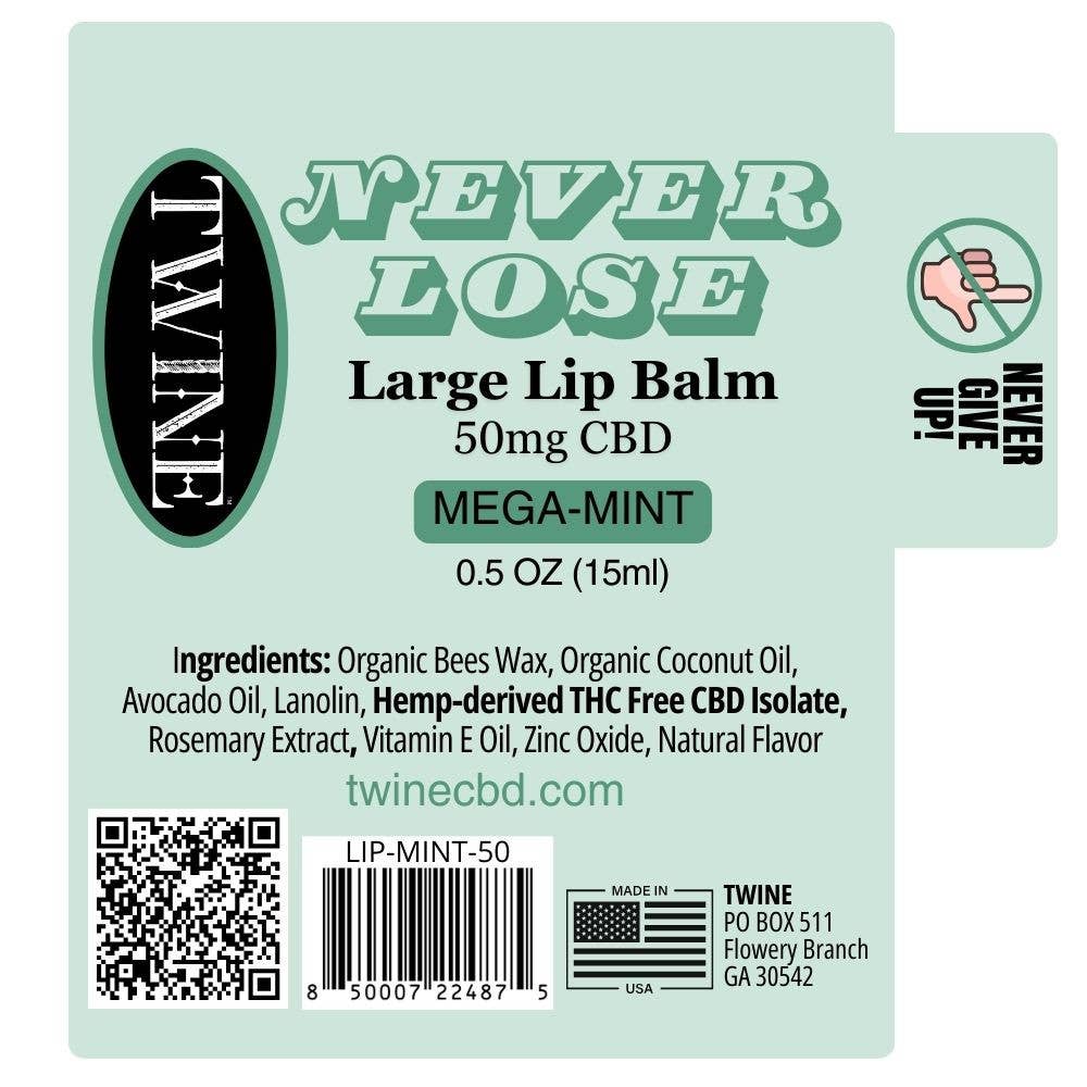 Mega Mint CBD Never Lose Large Lip Balm