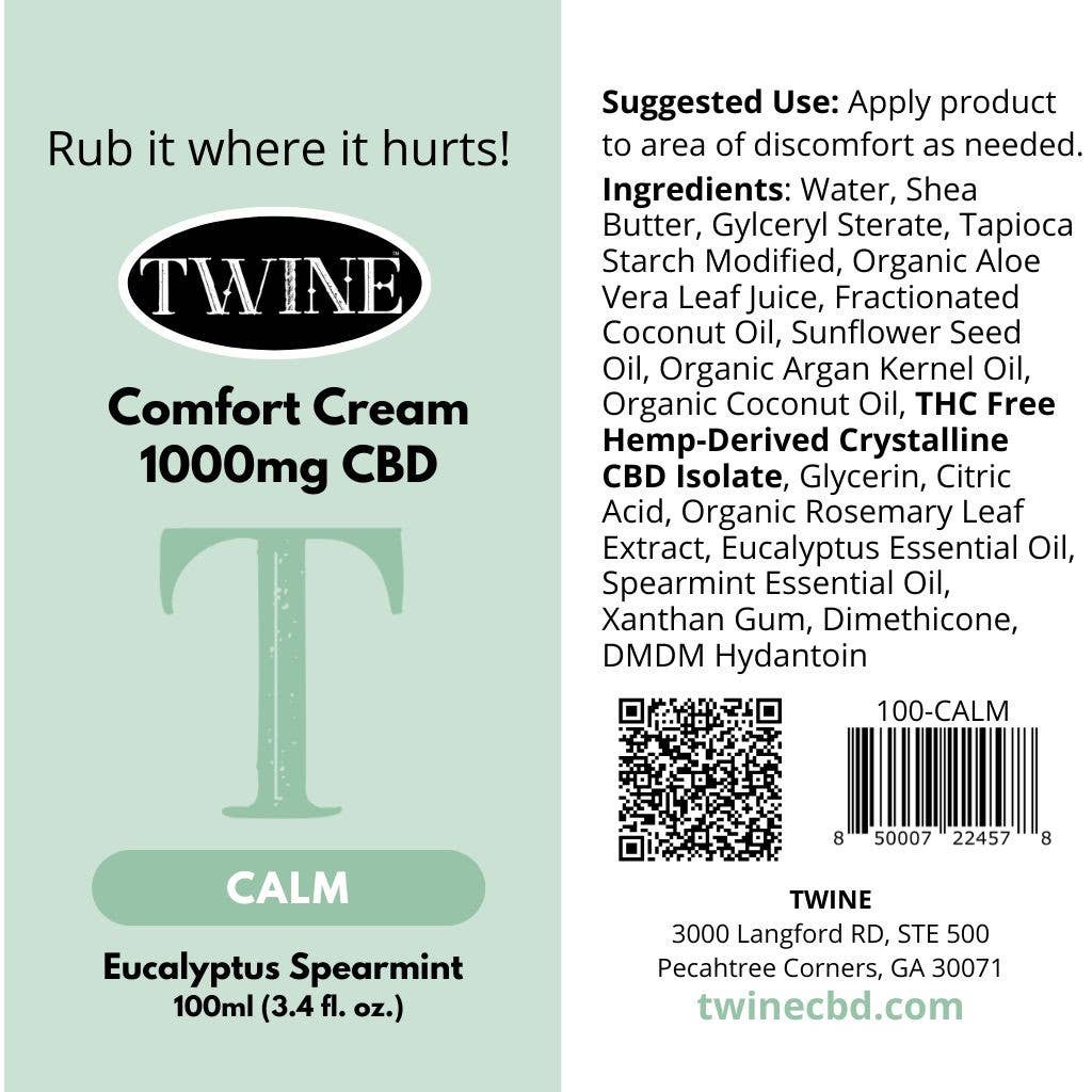 CBD Lotion Comfort Cream - Calm Eucalyptus Spearmint