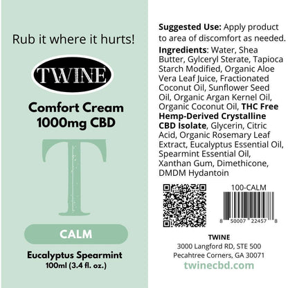 CBD Lotion Comfort Cream - Calm Eucalyptus Spearmint