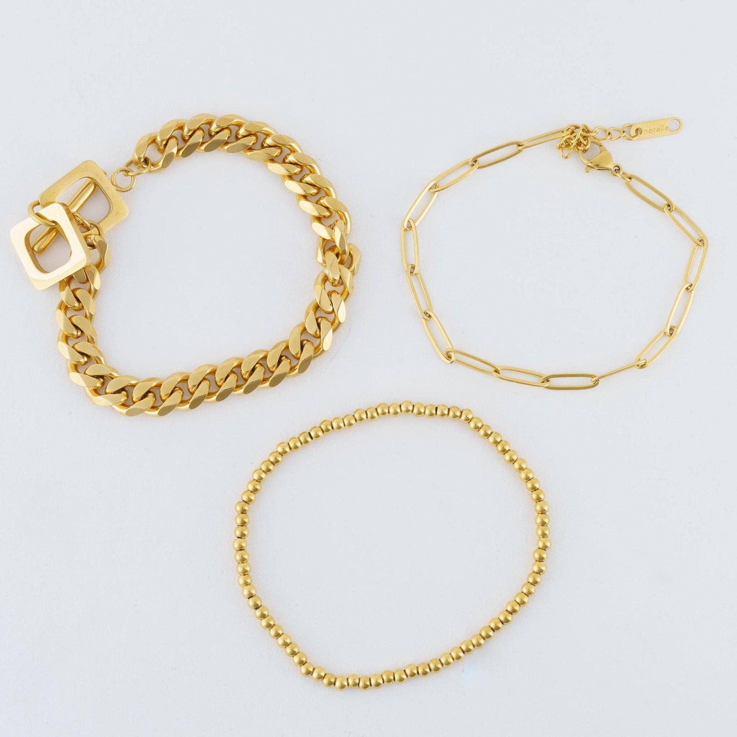 Narelle Waterproof Curb Chain Trio Bracelet Set