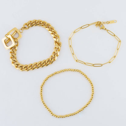 Narelle Waterproof Curb Chain Trio Bracelet Set