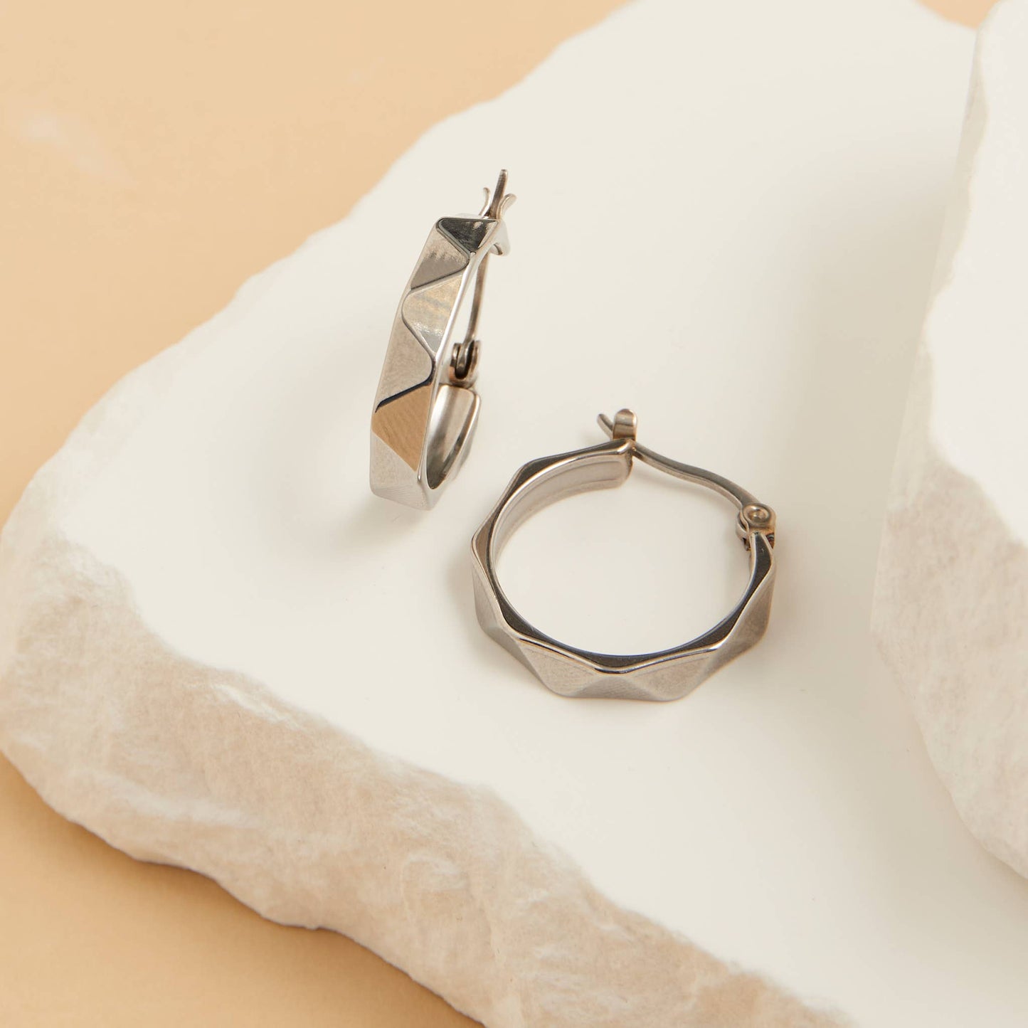 Narelle Waterproof Abstract Hoop Earrings