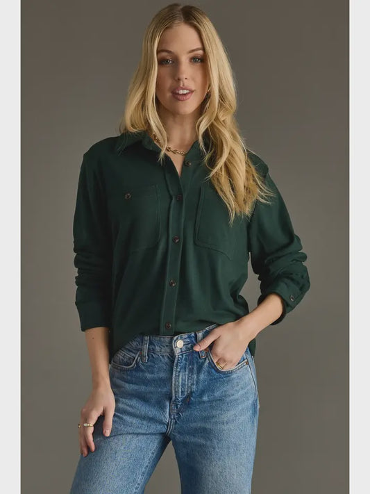 Hunter Green Super Soft Button Up