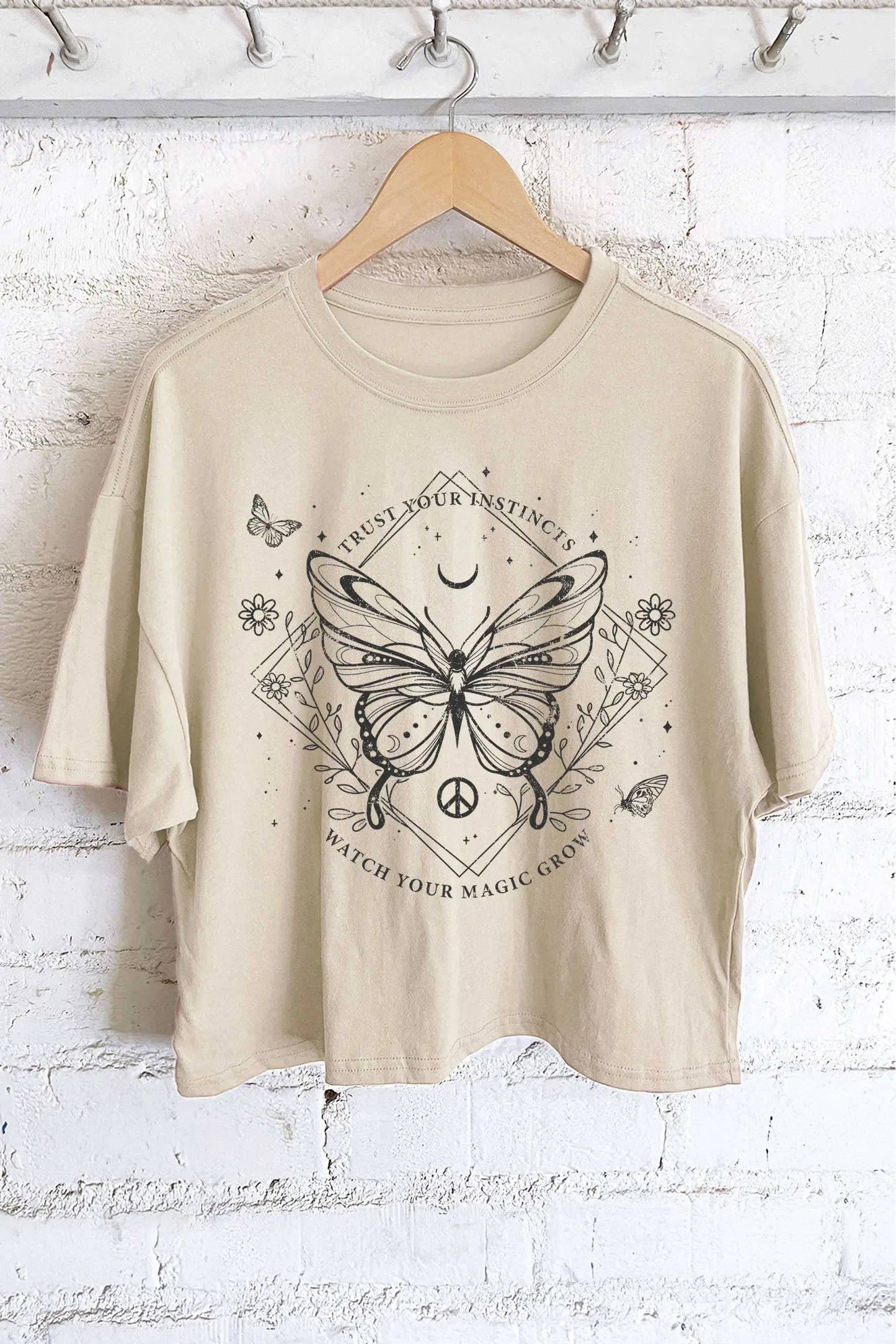 Trust Your Instincts Butterfly Cropped Tee