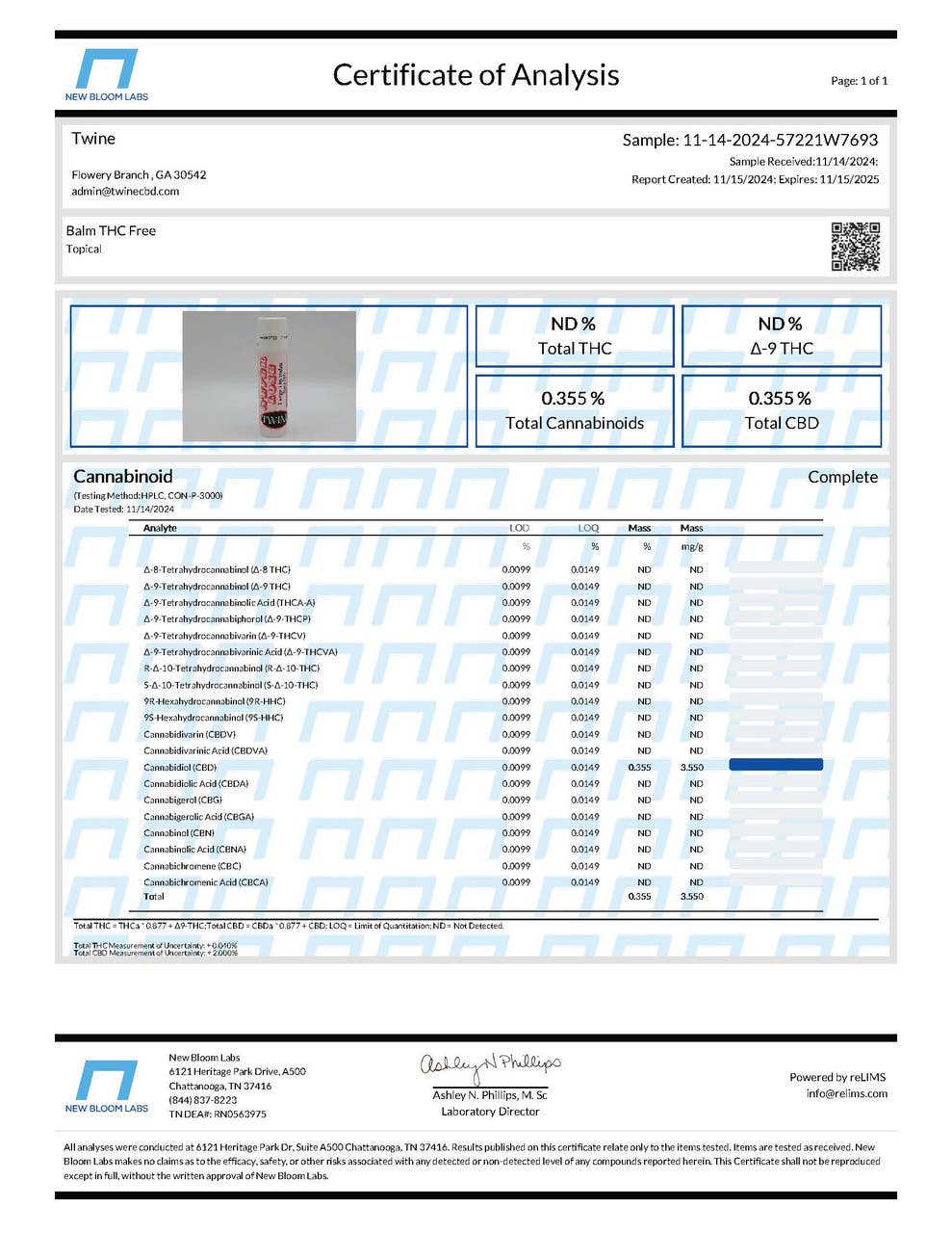 Vanilla CBD Never Lose Large Lip Balm