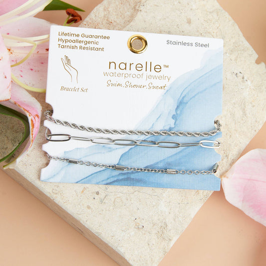 Narelle Waterproof Twisted Chain Trio Bracelet Set