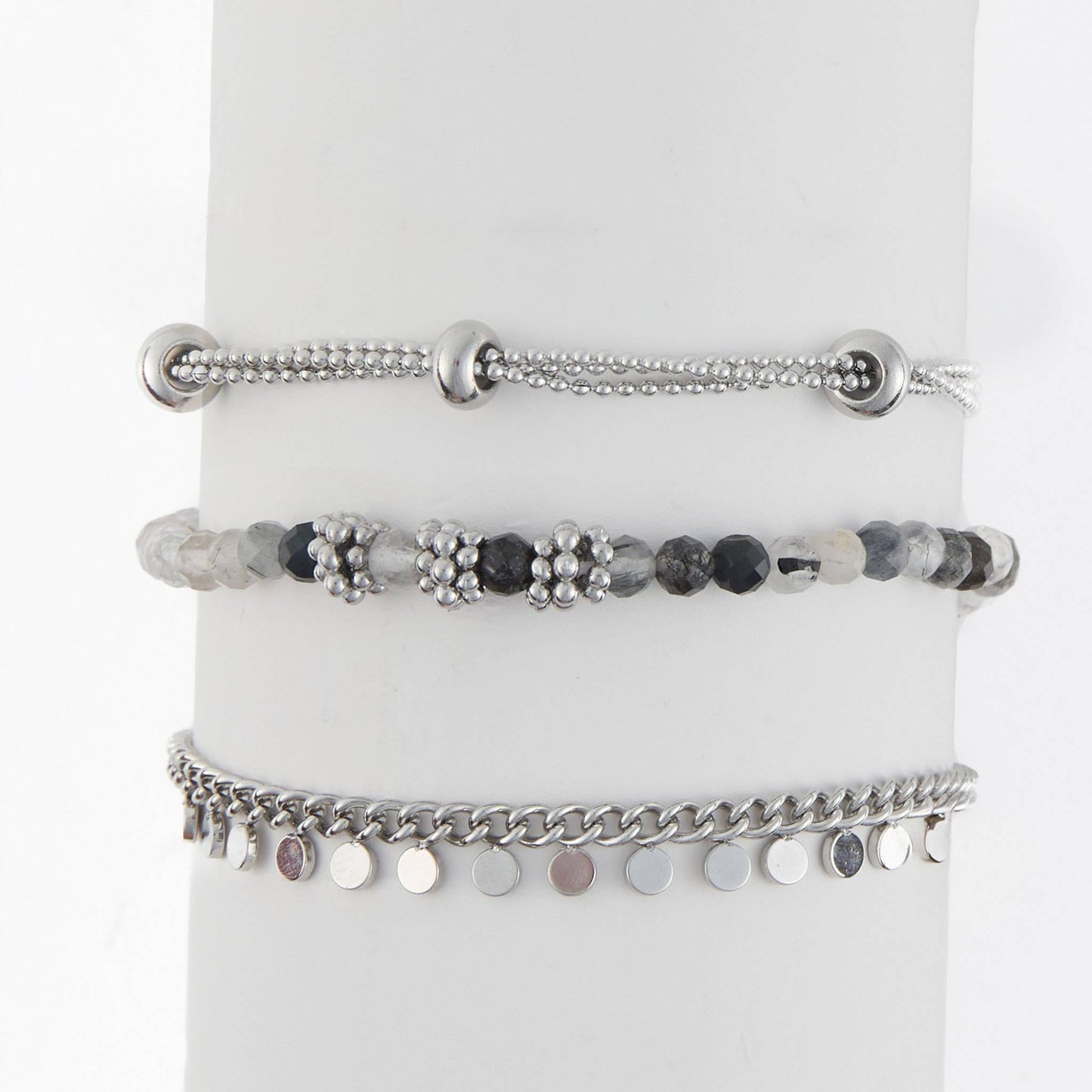 Narelle Waterproof Beaded Chain 3-Piece Bracelet Set