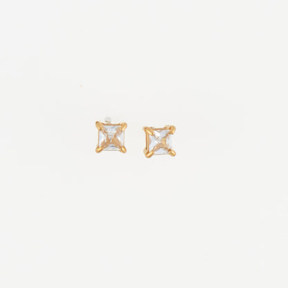 Narelle Waterproof 5mm Square Cubic Zirconia Stud Earrings
