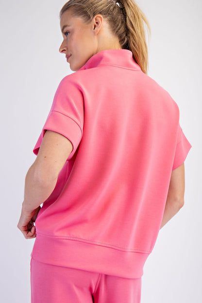 Strawberry Lemonade 1/4 Zip Scuba Top