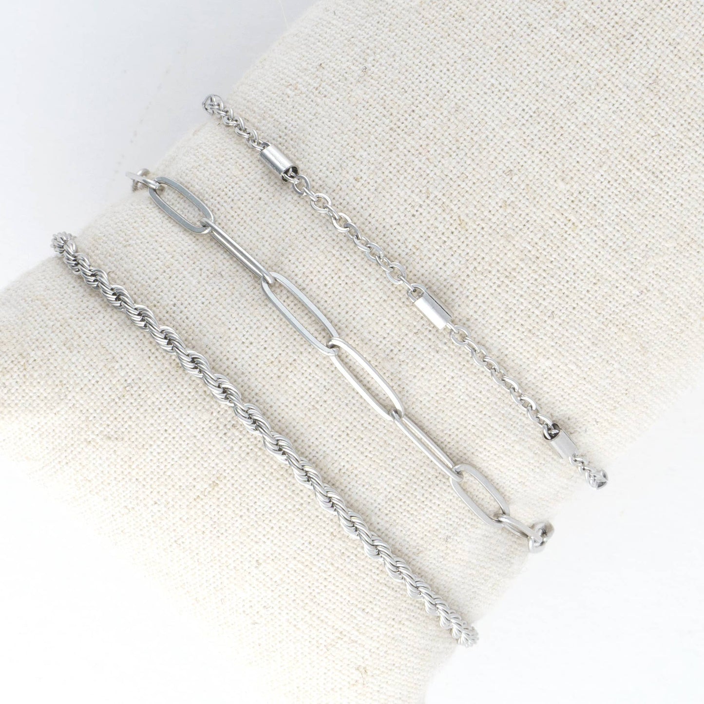 Narelle Waterproof Twisted Chain Trio Bracelet Set