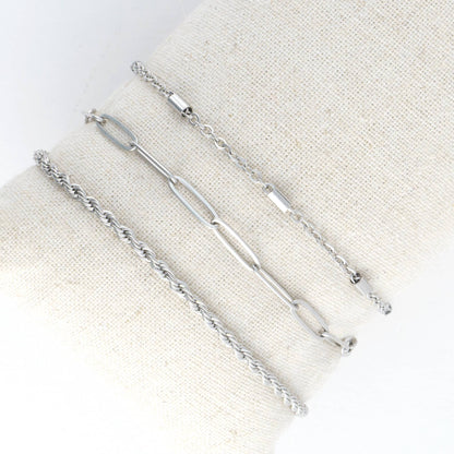 Narelle Waterproof Twisted Chain Trio Bracelet Set