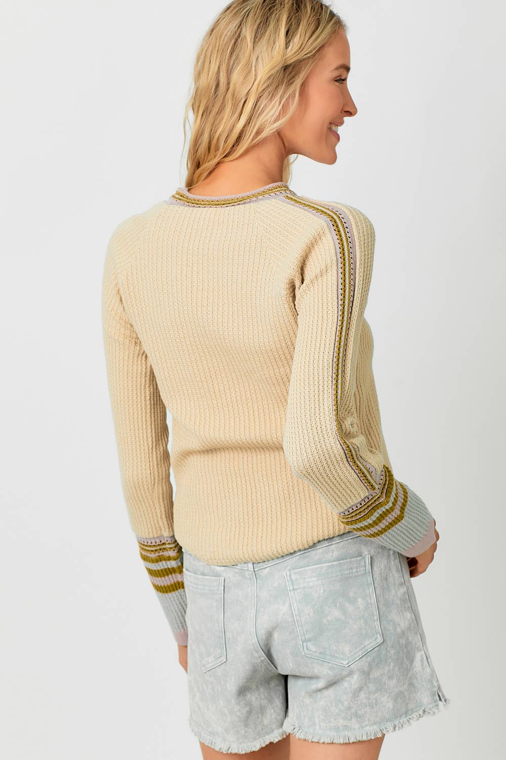 Oatmilk Stripe Sweater Top