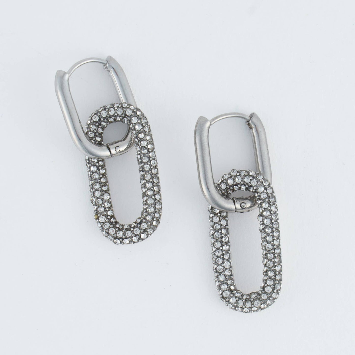 Narelle Waterproof Pavé Linked Hoop Earrings