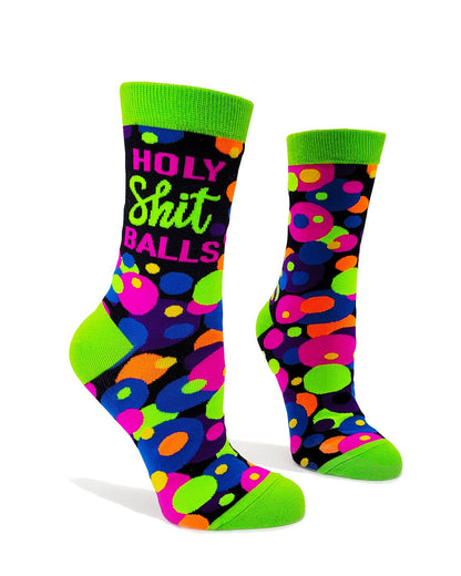 Funny Holy Shit Balls Women's Crew Socks