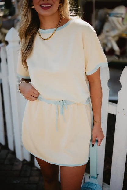 Yellow and Blue Skirt (Skort) and Top Set