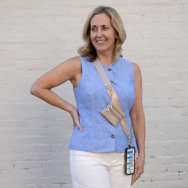 Save The Girls Clip & Go Strap with Pouch - Neutral Collection