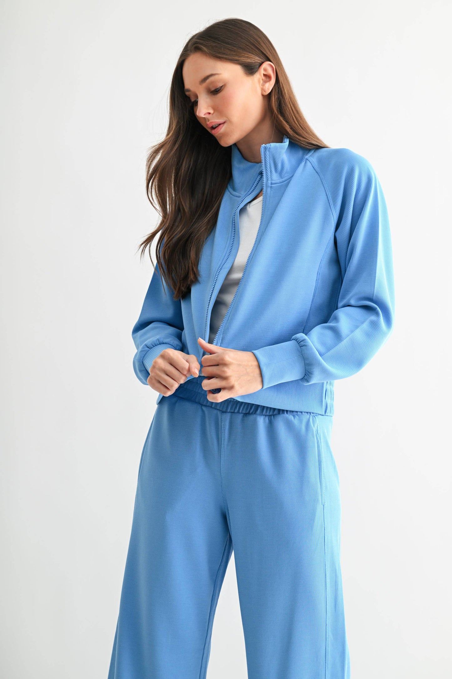 Luxe Sand Wash Rib Zip Jacket my Mono B